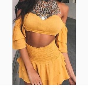 Tiger Mist Mustard two piece set